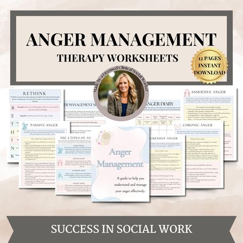 Anger management workbook. The four types of anger, Self-control, Emotional regulation worksheets, CBT therapy, Mental health book, Anxiety Created by a Licensed Clinical Social Worker, this comprehensive workbook provides 12 pages of self-reflection, coping skills, and practical exercises to help you better understand your anger triggers and develop effective management strategies. Our approach is based on evidence-based methods used by mental health professionals, ensuring a truly transformative experience. Inside the Anger Management Workbook, you'll find: Coping Skills The Four Types of Anger - Passive, Aggressive, Assertive and Chronic Identifying Triggers Trigger Diary Practical Exercises Ideal for individuals seeking personal growth or self-improvement, this workbook is also highly Therapy Worksheets, Emotional Regulation Worksheets, Types Of Anger, Anger Triggers, Identifying Triggers, Passive Agressive, Cbt Therapy, Calming Strategies, Licensed Clinical Social Worker