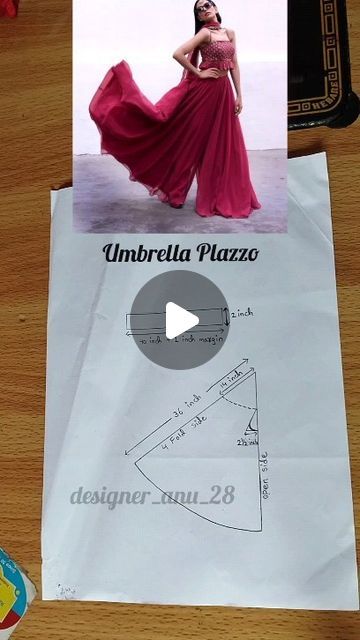 Couture, Dress Drafting Tutorials, Umbrella Plazo Designs, Plazzo Designs Latest, Circular Plazo, Umbrella Palazzo, How To Stitch Blouse, Plazzo Designs, Lehenga Stitching