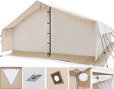 Canvas Wall Tent, 10 Person Tent, 8 Person Tent, Canvas Tents, Canvas Bell Tent, Four Season Tent, Romantic Camping, Ranch Ideas, Pvc Floor