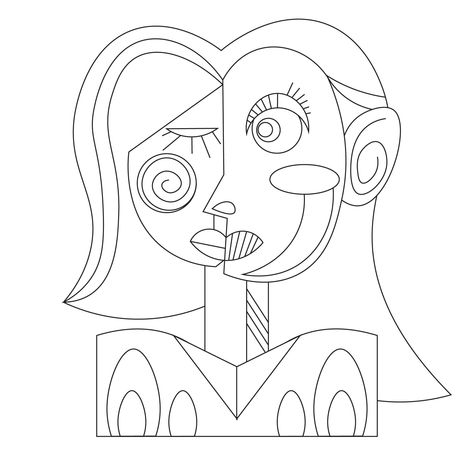 Picasso Drawings Sketches Portraits, Picasso Art For Preschoolers, Picasso Paintings For Kids, Picasso For Kindergarten, Picasso Craft For Preschool, Picasso Kids Art Projects, Picasso Inspired Art For Kids, Picasso Crafts For Kids, Roll A Picasso Free Printable