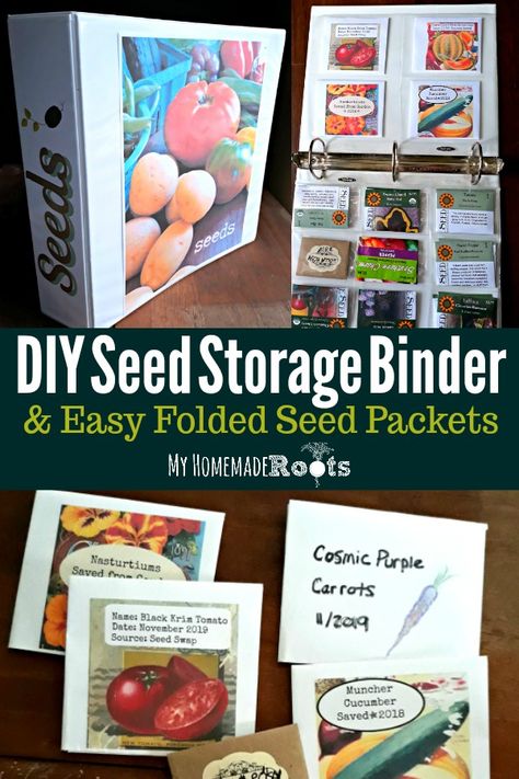 Seed Storing Ideas, Seed Storage Binder, Diy Seed Storage Ideas, Diy Seed Storage, Garden Seed Storage Ideas, Seed Packet Organization, Seed Saving Storage Ideas, Seed Packet Storage Ideas, Garden Seed Storage