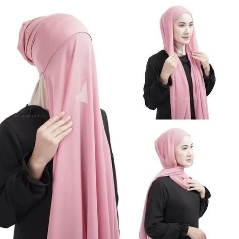 Instant Hijab Style, Hijab Business, Pashmina Inner, Muslim Long Dress, Hair Snood, Modest Wardrobe, Instant Hijab, Hair Wrap Scarf, Hijab Caps