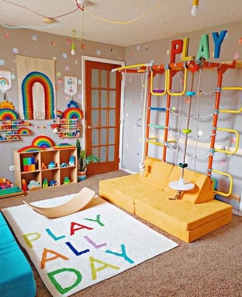 Brainrich | Home Play Gyms on Instagram: "Playtime just got way more fun in this cool playroom by @chaos.and.rainbows 😍⁠ ⁠ A wall-mounted indoor play gym will best suit your kid's playspace if you have a small area. It has monkey bars and a net that is absolute kids' favorite! 😉⁠ ⁠ PS. Model W2 is only available in Grey.⁠ ⁠ 📲 Follow us on all socials!⁠ Instagram: @brainrichkids⁠ Facebook Group: Brainrich Kids Chatter⁠ Facebook Page: Brainrich Kids⁠ Visit our website: https://brainrichkids.com Cool Playroom, Indoor Play Gym, Kids Play Area Indoor, Kids Indoor Play Area, Kids Indoor Gym, Kids Jungle Gym, Daycare Business Plan, Indoor Jungle Gym, Kids Indoor Play