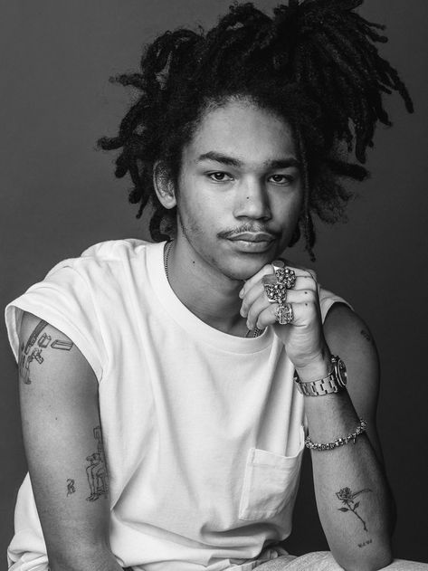 15 Male Models Reveal the Stories Behind Their Tattoos | GQ Tattooed Male Aesthetic, Tattoo Model Photography Male, Luka Sabbat Tattoos, Male Modeling Aesthetic, Tattoo Model Male, Male Models With Tattoos, Male Model Tattoos, Black Male Tattoos, Models With Tattoos