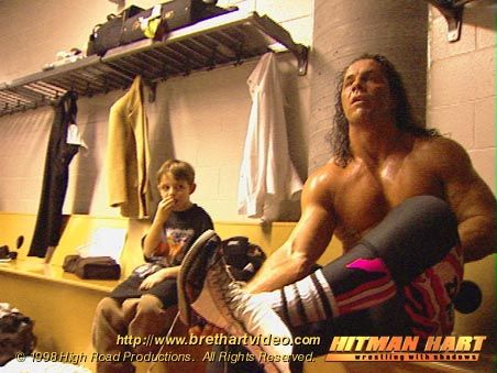 Bret backstage with his son Blade Memes, Wrestling, Wwe, History, Bret Hart 90s, Hitman Hart, Bret Hart, Wwe Wrestlers, Sumo Wrestling