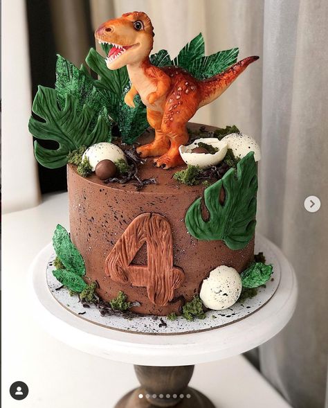 Dinosaur Cakes For Boys, Dino Birthday Cake, Dinosaur Birthday Theme, Dinosaur Birthday Party Decorations, Dino Cake, Dinosaur Birthday Cakes, 4th Birthday Cakes, Dinosaur Themed Birthday Party, Dino Birthday Party