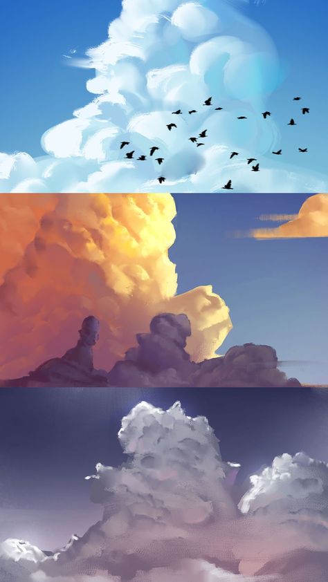 Who doesn't love painting clouds? Artists who haven't tried it yet. Trust us when we say that painting clouds has to be the most calming thing ever. Give it a try. Clouds Digital Painting, Cloud Landscape Painting, Cloud Tutorial Digital, Illustrated Clouds, Clouds Reference, Cloud Digital Art, Clouds Digital Art, Cloud Reference, Clouds Artwork