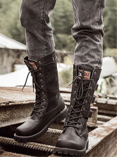 Punk Motorcycle, Cowboy Casual, Military Tactical Boots, Mens Motorcycle Boots, Military Combat Boots, Leather Motorcycle Boots, Gothic Boots, Buy Boots, Punk Boots