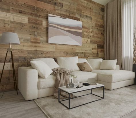 Wood Accent Wall Bedroom, Diy Reclaimed Wood Wall, Reclaimed Wood Wall Panels, Wooden Accent Wall, Wood Coffee Table Rustic, Shiplap Boards, Wood Plank Walls, Flat Decor, Studio Flat