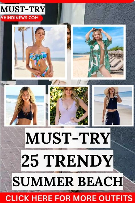 25 Best Summer Beach Outfits: Stylish and Breezy Looks for the Shore 56 Trendy Beach Outfits, Summer Beach Outfits, Beach Party Outfits, Outfits Stylish, Outfits For Summer, Beachy Outfits, Beach Humor, Tropical Print Dress, Beach Kimono