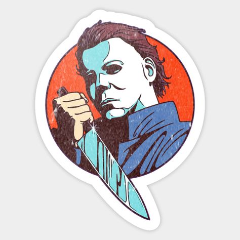 Michael Myers Halloween Movie Micheal Myers Sticker, Micheal Myers Poster, Horror Movie Stickers Printable, Horror Stickers Printable, Woodworking Halloween, Horror Movie Stickers, Halloween Stickers Printable, Witchcraft Store, Michael Myers Tattoo