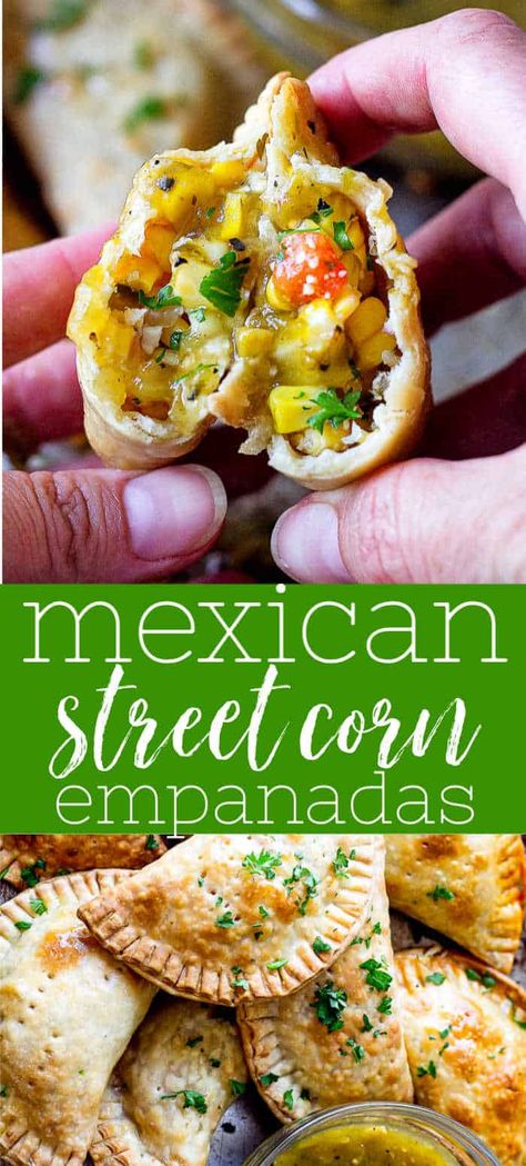 Corn Empanadas, Salad Mexican, Vegetarian Empanadas, Easy Empanadas, Mexican Corn Salad, Caprese Recipes, Empanadas Dough, Mexican Street Corn Salad, Mexican Recipe