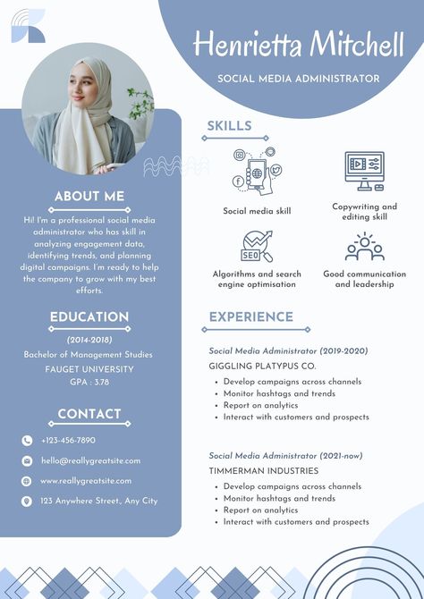 Get inspired with our collection of social media administrator resume designs. Our templates are perfect for crafting a professional and memorable resume that stands out from the competition. Leverage our helpful tips and resources to create a winning resume today. Covering Letter, Professional Resume Examples, Business Analyst Resume, Cv Inspiration, Engineering Resume, How To Make Resume, Resume Design Creative, Portfolio Resume, Creative Cv