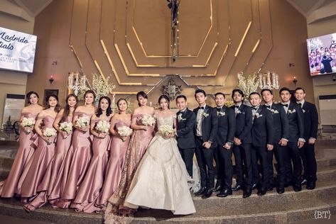 A Grand Blush and Rose Gold Wedding with a Classic Romantic Theme | https://brideandbreakfast.ph/2017/11/10/a-grand-blush-and-rose-gold-wedding-with-a-classic-romantic-theme/ Old Rose Gown Bridesmaid Dresses, Bridesmaid Dresses Old Rose, Old Rose Wedding Motif, Old Rose Gown, Wedding Motif Ideas, Wedding Motif Color, Wedding Entourage Gowns, Motif For Wedding, Blush And Rose Gold Wedding