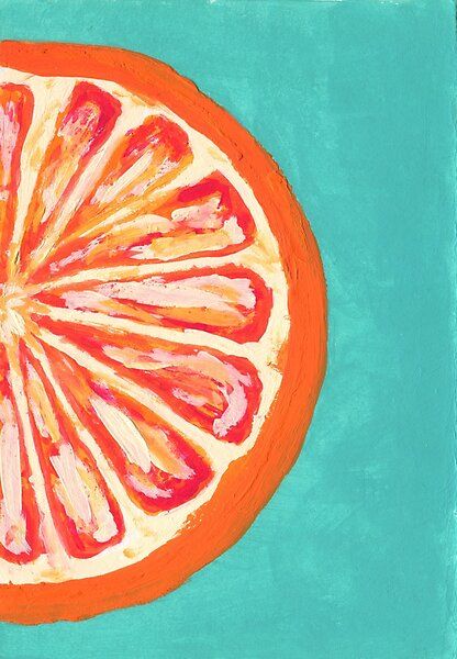 Oranges Painting Aesthetic, Turquoise Acrylic Painting, Orange Slice Art, Oranges Painting Acrylic, Orange Painting Easy, Orange Slice Drawing, Orange Slice Painting, Orange Painting Ideas, Blue And Orange Painting