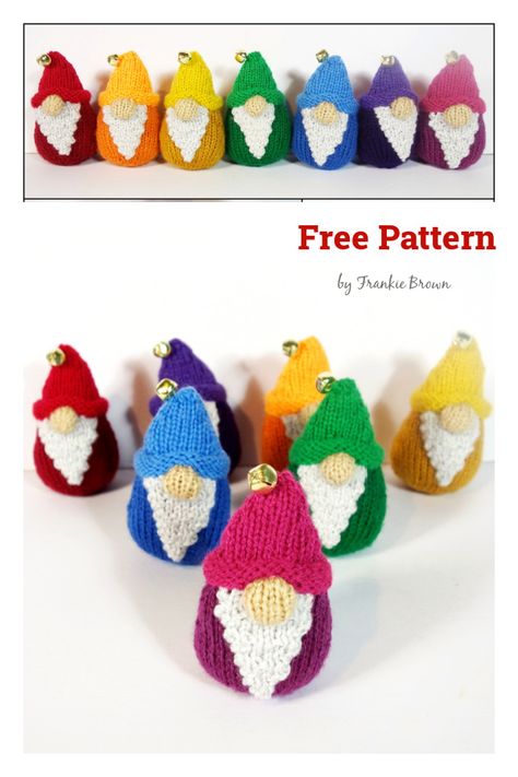 7 Christmas Gnomes Knitting Patterns Natal, Amigurumi Patterns, Mini Christmas Knitting Patterns Free, Knitted Christmas Gonks Free Pattern, Free Knitted Christmas Ornaments Patterns, Small Knitted Christmas Decorations, Free Knitted Christmas Decorations, Xmas Knitting Patterns, Knitted Christmas Patterns Free