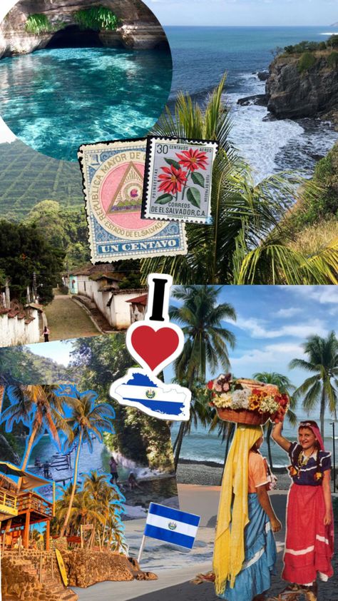 El Salvador / collage / tropical / central America / latino / el tunco/ El Salvador Wallpaper Iphone, Latina Wallpaper, Latino Aesthetic, El Salvador Art, El Salvador Culture, Latina Vibes, El Salvador Travel, My Goal In Life, Iphone Instagram