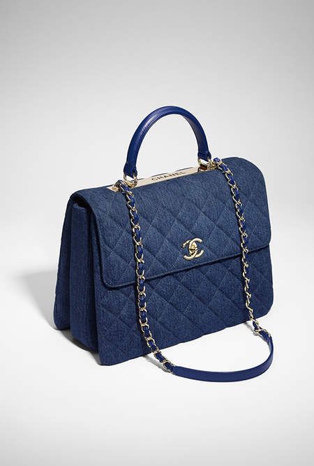 Blue Designer Bag, Chanel Denim Bag, Blue Chanel Bag, Chanel Handbags Collection, Blue Chanel, Chanel Coco Handle, Channel Bags, Ritz Paris, Blue Handbag