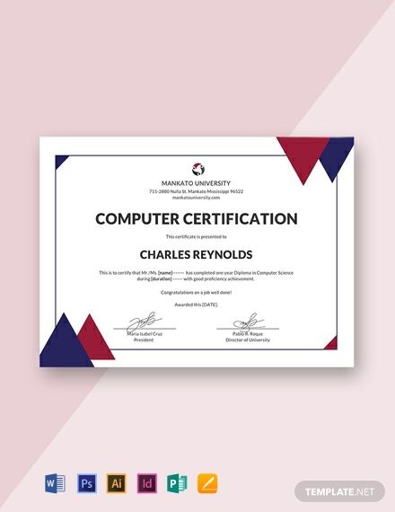 Instantly Download Free Computer Diploma Certificate Template, Sample & Example in Microsoft Word (DOC), Adobe Photoshop (PSD), Adobe InDesign (INDD & IDML), Apple Pages, Adobe Illustrator (AI), Microsoft Publisher Format. Available in (US) 8.5x11 inches + Bleed. Quickly Customize. Easily Editable & Printable. Free High School Diploma, Free Printable Certificate Templates, Graduation Certificate Template, Free Printable Certificates, Certificate Format, Blank Certificate, Free Certificate Templates, Free Computer, Diploma Certificate