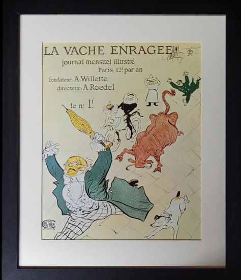 Toulouse Lautrec Vintage  Framed Print Pre-Owned 12x15 Frame Beautiful Condition See my other listings for more amazing finds Henri de Toulouse-Lautrec (1864-1901) was a French painter, printmaker, draughtsman, and illustrator, renowned for his depictions of Parisian nightlife in the late 19th century. Despite his aristocratic background, he immersed himself in bohemian culture, capturing the vibrancy of cabarets, theaters, and brothels with a distinctive, expressive style. His works, such as posters for the Moulin Rouge, are celebrated for their bold lines, dynamic compositions, and vivid portrayal of contemporary urban life. Lautrec's innovative approach and keen social commentary have made him a pivotal figure in Post-Impressionist art. Most items ship with plexiglass instead of glass t Toulouse, Vintage Posters, Henri De Toulouse Lautrec, Toulouse Lautrec, Frame Matting, Post Impressionists, Impressionist Art, Vintage Frames, Framed Art Prints