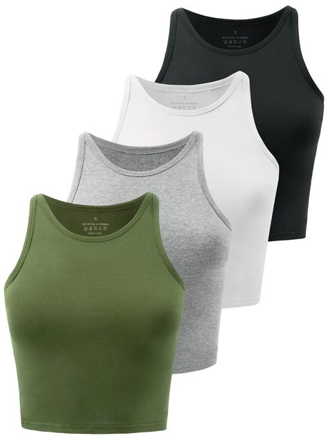 Tank Top High Neck, Dress Yoga Pants, Crop Tops For Women, Yoga Crop Tops, Solid Tank Tops, Women Workout, Cotton Crop Top, Workout Crop Top, Yoga Shirts