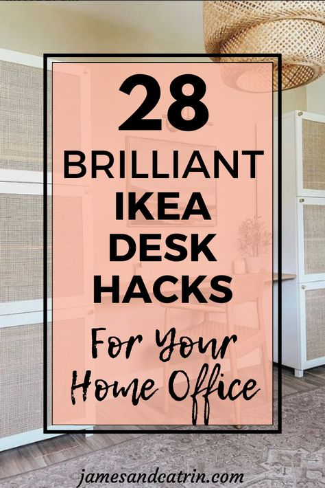 Unleash your creativity with 28 innovative IKEA desk hacks. From hidden desks to double setups, these ideas will transform your workspace. Dive into a world of stylish, functional home office solutions with IKEA desk hacks. #ikeadeskhacks #deskideas #homeoffice #deskinspo Ikea Bookcase And Desk Hack, Ikea Adils Desk, Clever Desk Ideas, Ikea Hacks Home Office Ideas, Organised Home Office, Multi Purpose Desk Ideas, Desk With Hidden Storage, Home Office Alex Ikea, Idåsen Ikea Hack
