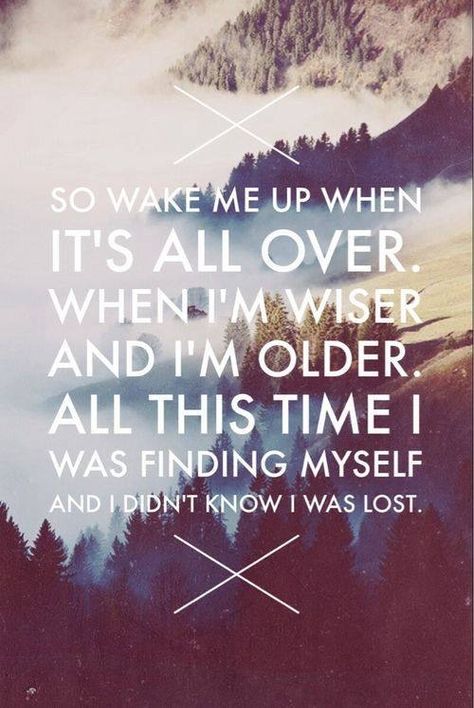 Avicii~Wake me up  I LOVE THIS SONG SO MUCH. This is what I listened to when I wandered around Europe. Song Quotes, Avicii, Papa Roach, Fina Ord, Love Song Quotes, Song Lyric Quotes, Music Lyrics Songs, Favorite Lyrics, Wake Me
