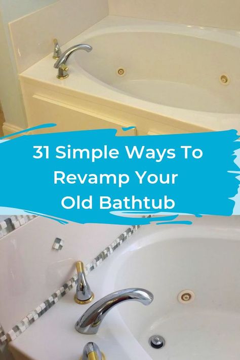 You and your rubber ducky are going to love these bathtub ideas. #diy #bathroom #home #hacks Update Bathtub, Bathtub Makeover, Bathtub Ideas, Old Bathtub, Hometalk Diy, Bathroom Updates, Diy Bathtub, Refinish Bathtub, Bathtub Decor