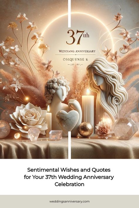 Discover the perfect words to celebrate 37 years of love and companionship with our curated collection of heartfelt quotes, captions, and wishes for your 37th Wedding Anniversary. Whether you're looking to express your enduring affection or find the right words for a card, our guide has you covered. #37thAnniversary #LoveQuotes #AnniversaryWishes #WeddingAnniversary #CelebratingLove Wedding Anniversary Celebration, Nicholas Sparks, Happy 37th Anniversary, 37th Wedding Anniversary, Romantic Anniversary, Quotes Captions, Cherish Every Moment, Like Fine Wine, Perfect Word