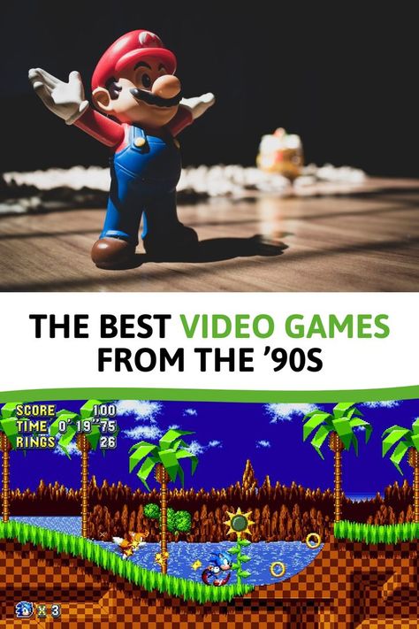 Video games have been around for a long time, but perhaps the 1990s was the decade that really helped them become mainstream. With more affordable and accessible games consoles, video games took off in a big way during the ’90s. These are our top picks for the best games of that decade. 90s Video Games, 90s Video, Best Video Games, The 1990s, The Hedgehog, The 90s, Best Games, Game Console, Cool Gifs