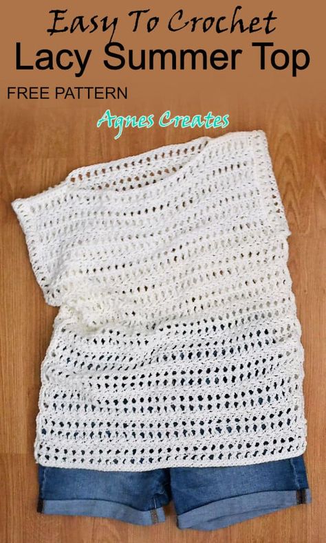 Womens Crochet Top Patterns, Crochet Cotton Jumper Pattern, Lightweight Yarn Crochet Patterns Free, Ladies Tops Sewing Patterns Free, Crochet Summer Pullover Pattern Free, Crochet Dk Weight Yarn Patterns Free, Crochet Ladies Tops Summer, Crochet Shirt Easy, Crochet Cotton Tops Free Patterns