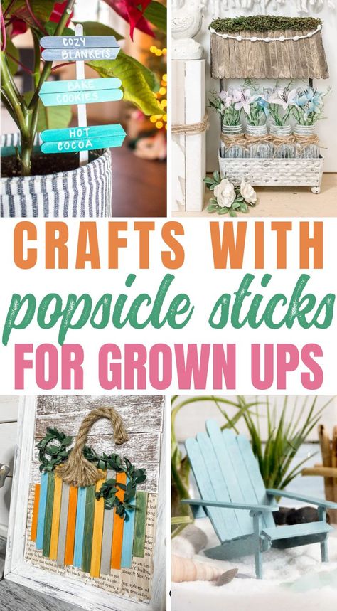 Upcycling, Wooden Skill Sticks Projects, Crafts For Popsicle Sticks, Things You Can Make With Popsicle Sticks, Diy Popsicle Stick Crafts For Adults, Things To Do With Craft Sticks, Things To Make With Lolly Sticks, Painted Popsicle Sticks, Diy Decor With Popsicle Sticks