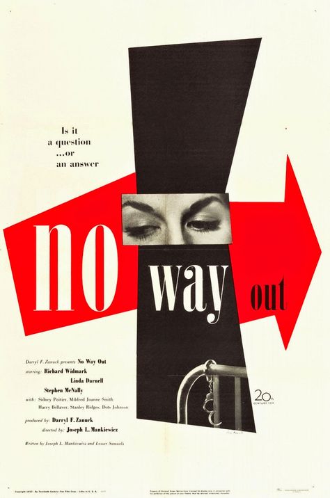 ART & ARTISTS: Film Posters 1950s Movie Posters 1950s - part 1 Herb Lubalin, Saul Bass, Graphic Design Collection, Paul Rand, No Way Out, Fred Astaire, Alfred Hitchcock, Modern Graphic Design, Design Graphique
