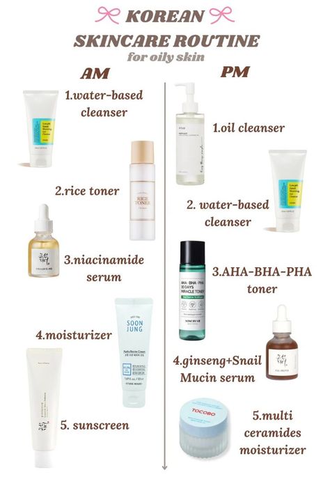 Skincare Order For Oily Skin, Skin Care Steps In Order For Oily Skin, Weekend Skin Care Routine, Best Skin Products For Oily Skin, Best Korean Skin Care Products For Oily Skin, Oily Korean Skin Care Routine, Skincare Ideas For Teens, Korean Oily Skin Care, Skincare Products For Oily Skin And Acne