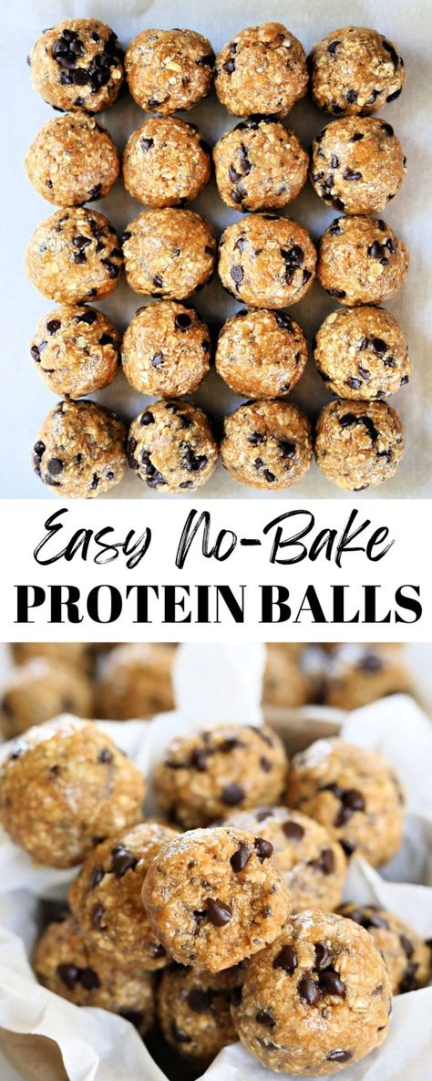 Super easy and mouthwatering no-bake protein balls! Not only are they bursting with delicious flavor, they only take 10 minutes to make and are packed with protein, oats, and nut butter to ensure a healthy protein breakfast or snack. #nobake #proteinballs #proteinbites #nobakeproteinballs #healthy #energybites #glutenfree #breakfast #snack #protein #recipe | Recipe at Delightful Mom Food Essen, No Bake Protein Balls, Protein Ball Recipe, Protein Balls Recipe, Healthy Protein Breakfast, Protein Oats, Protein Balls Recipes, Healthy Protein Snacks, Protein Powder Recipes