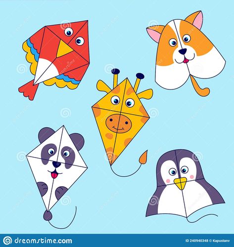 Kite Craft Preschool, Bird Character Design, Diy Kite Decorations, Kite Decoration, Bird Character, Nursery Drawings, Diy Kite, Kites Craft, Kites For Kids