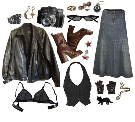 Outfit Ideas Rock Concert, Women Rock Star Outfit, Boygenius Inspired Outfit, Tv Girl Outfit Ideas, Metal Inspired Outfit, Queens Of The Stone Age Concert Outfit, 90s Rock Concert Outfit, Acdc Concert Outfit, Rockstar Outfit Women