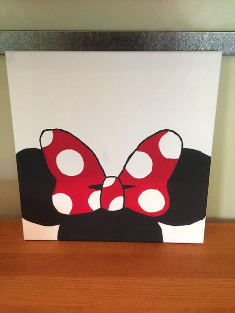Minnie Mouse Painting On Canvas, Minnie Mouse Canvas Painting, Mickey And Minnie Painting, Birthday Painting Ideas On Canvas, Disney Paintings Easy, Minnie Mouse Painting, Mickey Painting, Mickey Mouse Painting, Minnie Mouse Canvas