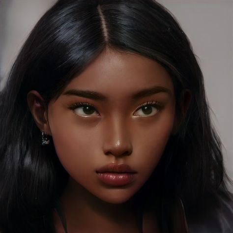 Character Inspiration Girl, Dark Portrait, Gambar Figur, Digital Portrait Art, Face Characters, Lana Del Ray, Black Love Art, Black Model, Brown Girl