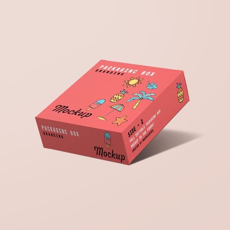 Square Box Packaging Design, Square Box Packaging, Square Packaging, Trendy Food, Free Mockup Templates, Deck Box, Box Packaging Design, Sweet Box, Free Boxes