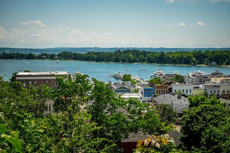 Harbor Springs: The Hidden Gem of Michigan | Someday Today Harbor Springs Michigan, Norman Rockwell Paintings, Harbor Springs, Forest Path, Pine Forest, American Cities, City Maps, Hidden Gem, Lake Michigan