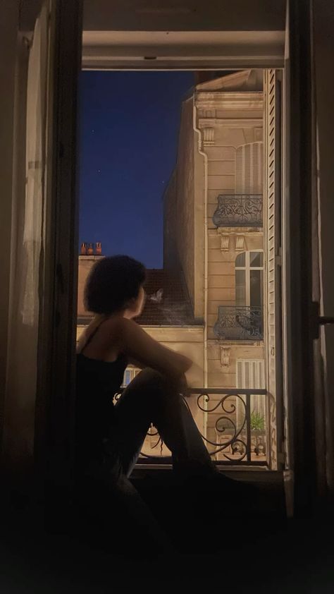 ig: capcnn | city life nightlife balcony view in France parisian lifestyle bedroom french buildings aesthetic mood window stargirl friends, original pic from me! French Lifestyle Aesthetic, Window View Night, Buildings Aesthetic, Parisian Balcony, Pretty Coquette, Paris Balcony, Architecture Europe, French Buildings, Bedroom French