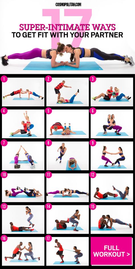 ​17+Super-Intimate+Ways+to+Get+Fit+With+Your+Partner  - Cosmopolitan.com Partner Yoga, Couples Workout Routine, Workout Partner, Outdoor Workout, Lower Ab Workouts, Fitness Routines, Buddy Workouts, Partner Workout, Wallpaper Tumblr