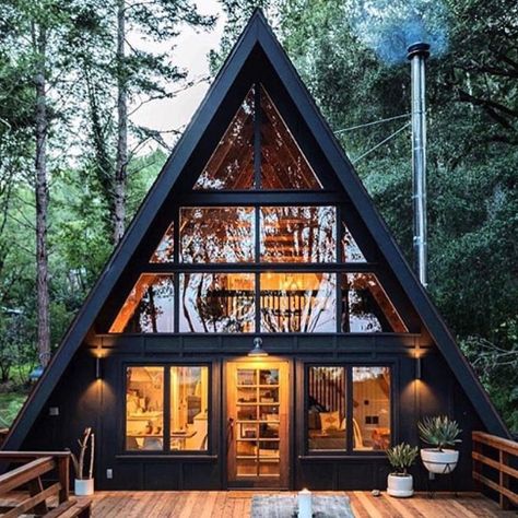 Industrial Interior Design, A Frame Cabins, Casa Country, Photography Interior, A Frame Cabin, Architecture Design Concept, A Frame House, Hus Inspiration, Cabins And Cottages