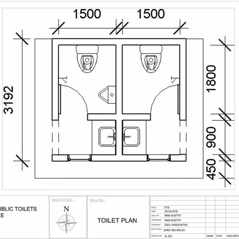 Toilet Dimension Plan, Toilet Floor Plan, Bathroom Floorplan, Toilet Dimensions, Public Restroom Design, Toilet Plan, Hotel Room Design Plan, Wc Design, Public Toilet