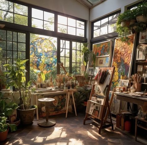 Dream Art Room, Artists Studios, Art Studio Room, Art Studio At Home, Dream Studio, Creative Spaces, Studio Room, Farmhouse Interior, Studio Setup