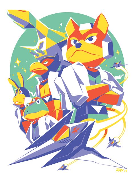 Star Fox Tattoo, Starfox Art, Starfox Adventures, Charity Design, Fox Mccloud, Video Games Birthday, Video Game Fan Art, Star Fox, Nintendo Art