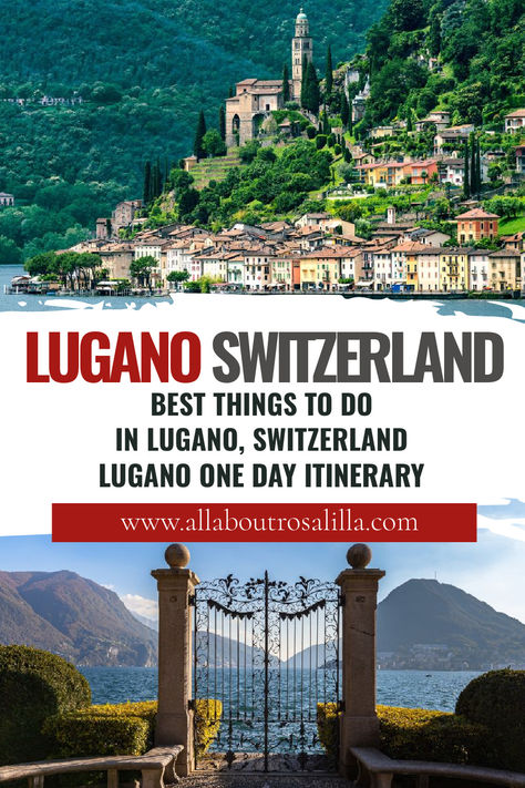Images from Lugano Switzerland with text overlay best things to do in Lugano Travelling Europe, Lugano Switzerland, Adventurous Travel, Traveling Europe, Dream Trips, European Travel Tips, Trip Destinations, Vacation Itinerary, Europe Trip Itinerary