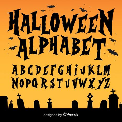 Halloween Lettering Fonts, Halloween Letters Alphabet, Spooky Fonts Alphabet Halloween, Halloween Typeface, Halloween Fonts Alphabet, Letras Halloween, October Font, Halloween Alphabet Letters, Happy Halloween Font