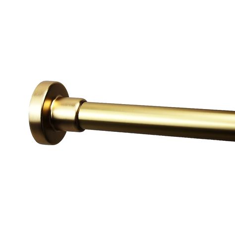 Origin 21 42-in to 72-in Brushed Gold Tension Single Straight Adjustable Shower Rod in the Shower Rods department at Lowes.com Shower Rods, Tension Shower Rod, Shower Curtain Rod, Tension Rod, Shower Curtain Rods, Shower Rod, Bath Faucet, The Shower, Curtain Rod